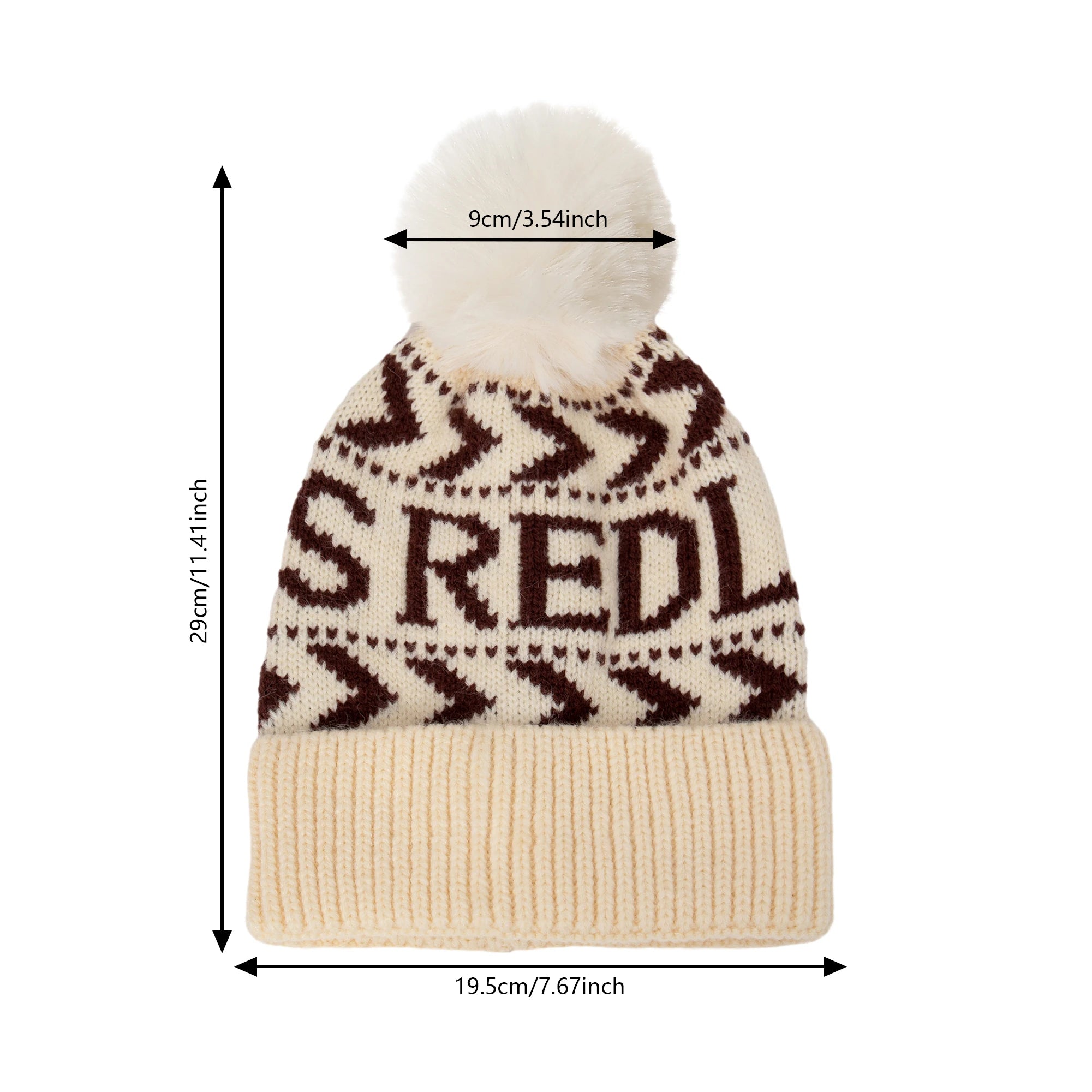 Kids Snowflake Pom Pom Beanie — Acrylic, Unisex 3–14Y
