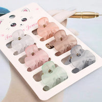 6-Piece Set of Mini Hair Claws Korean Light Frosted  Colorful butterfly Hair Claw for Girls