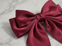 Oversized Silk Ribbon Butterfly Hair Clips for Women – Long Tail Bow Barrettes (40cm)